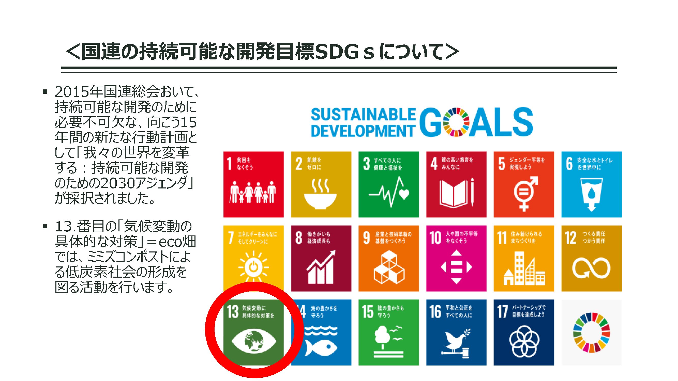 みみコンeco畑 SDGsについて